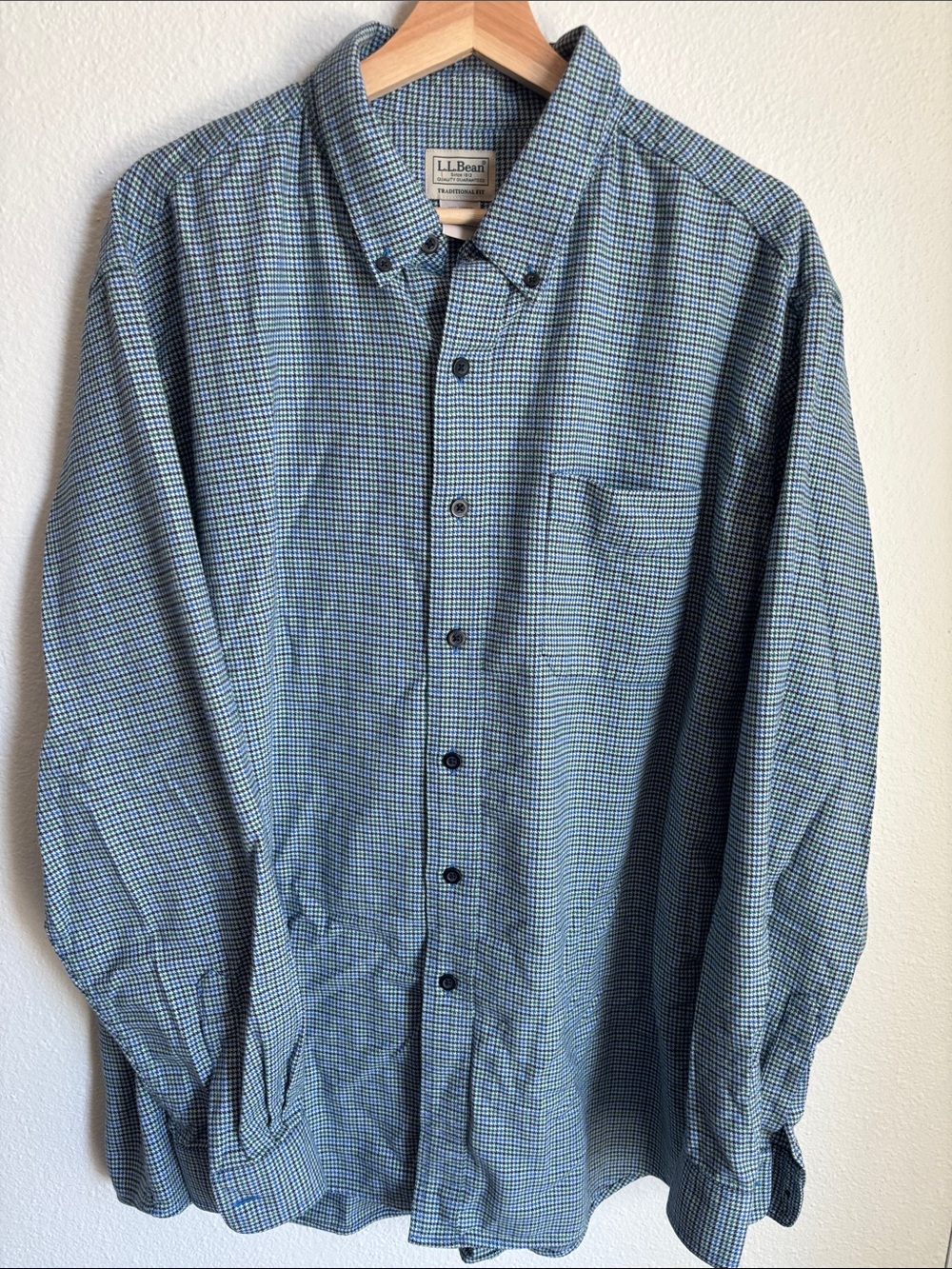 L.L. BEAN Wicked Good Mens Flannel Shirt Traditional Fit XL